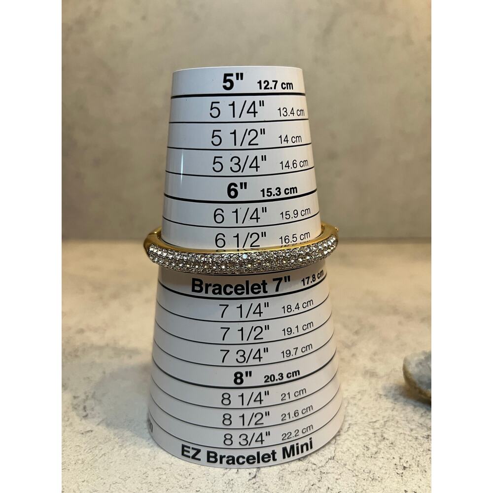 Swarovski Crystal Gold Tone Clamper Bangle signed glam sparkle cuff stacker - Picture 5 of 5